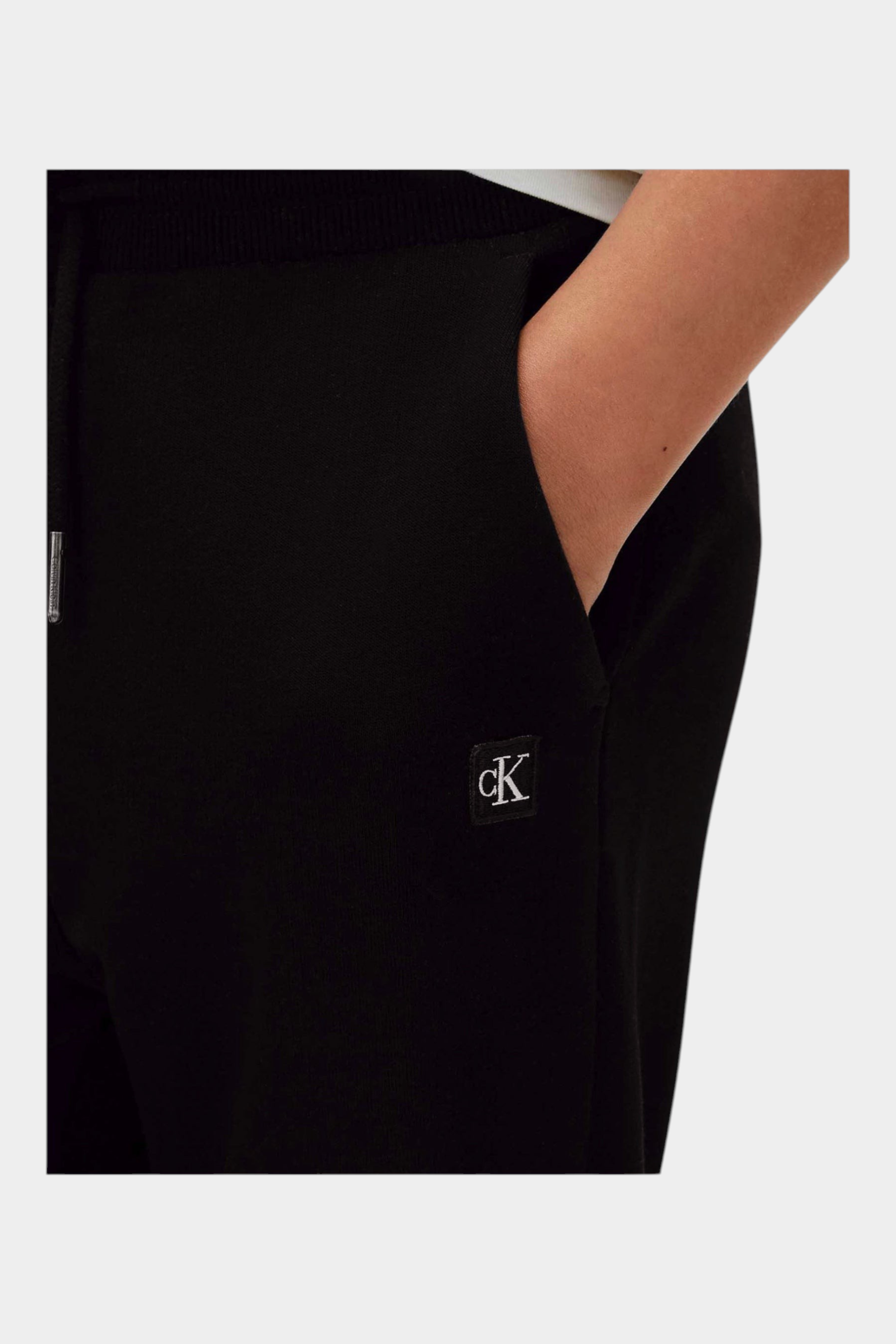 Pantaloni sportivi logo iconico bambino nero calvin klein