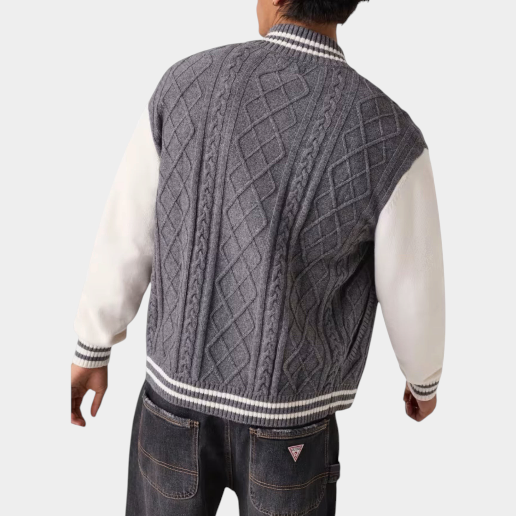 Maglione bomber uomo grigio guess - maglie