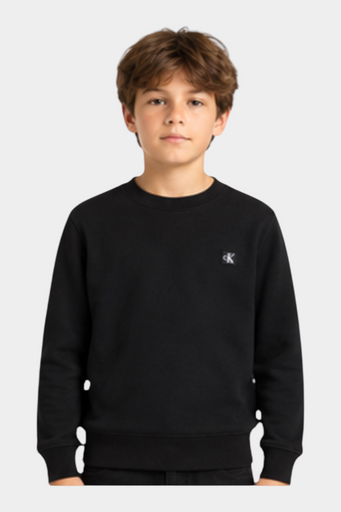 Felpa girocollo bambino nero calvin klein - felpe