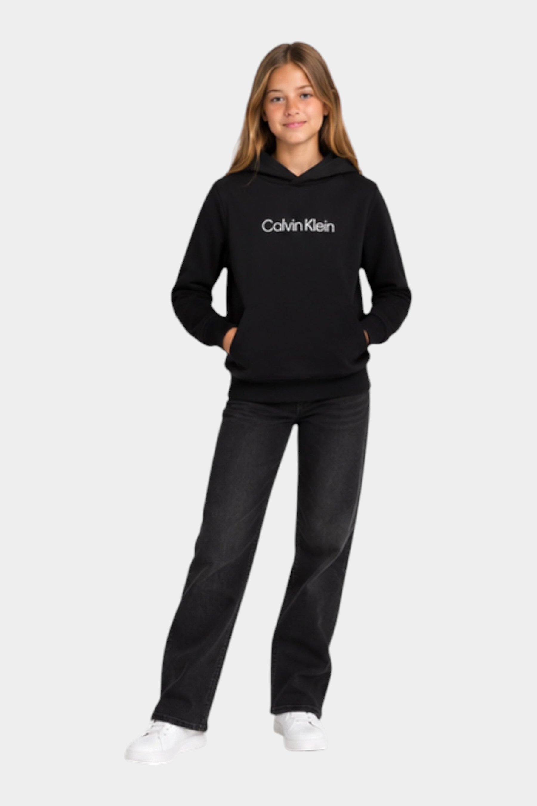 Felpa cappuccio bambino nero calvin klein - felpe