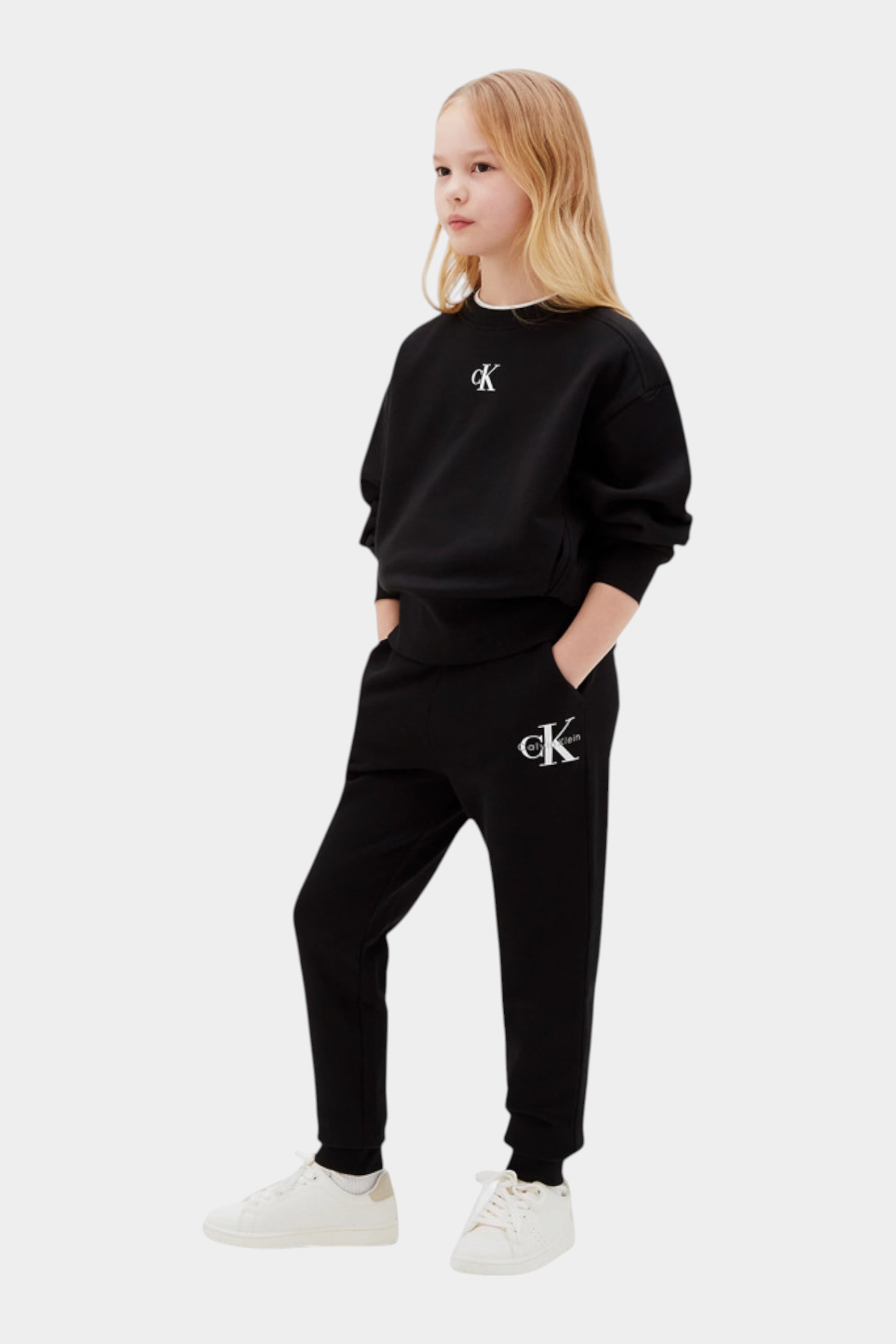 Pantaloni sportivi bambina nero calvin klein