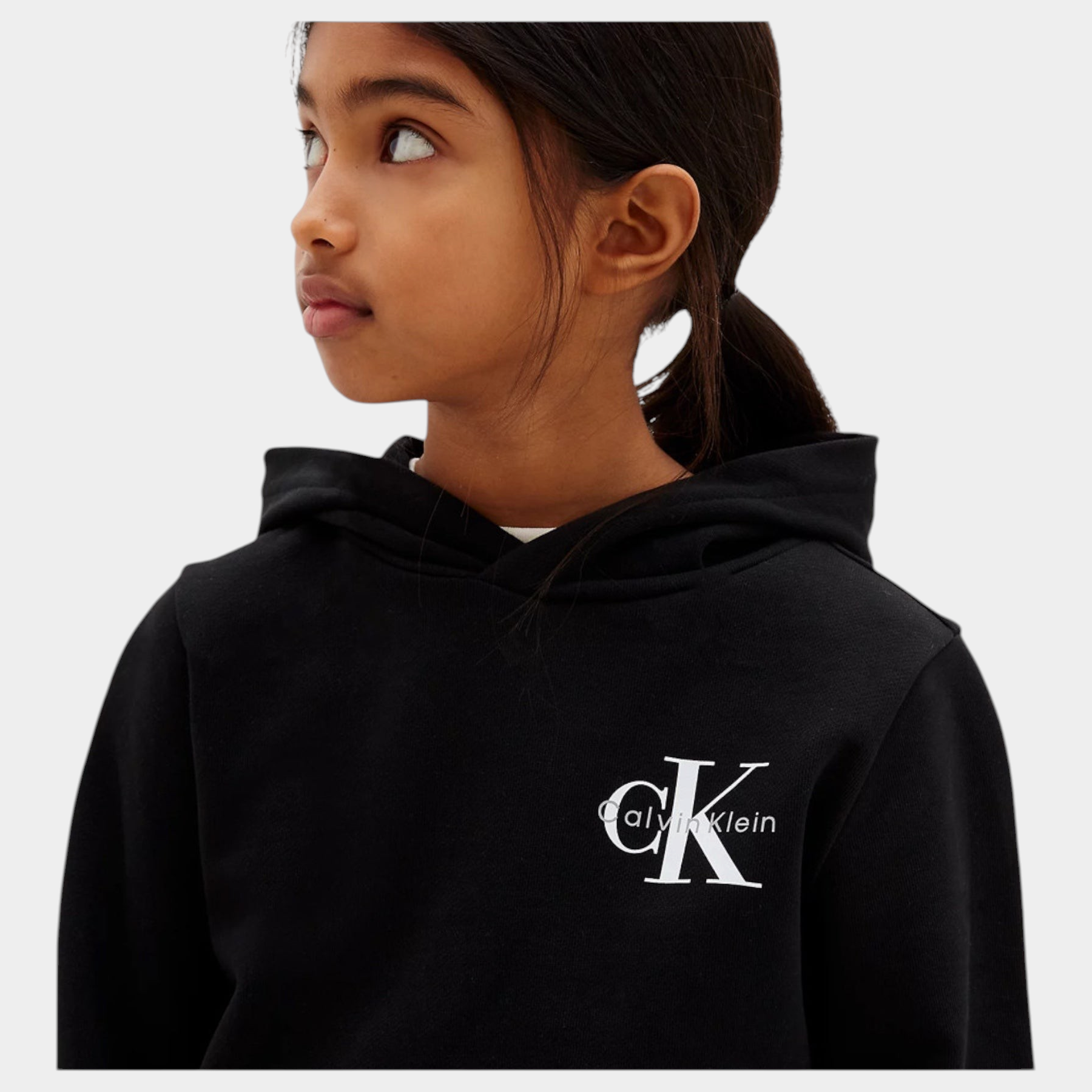 Felpa cappuccio bambina nero calvin klein - felpe