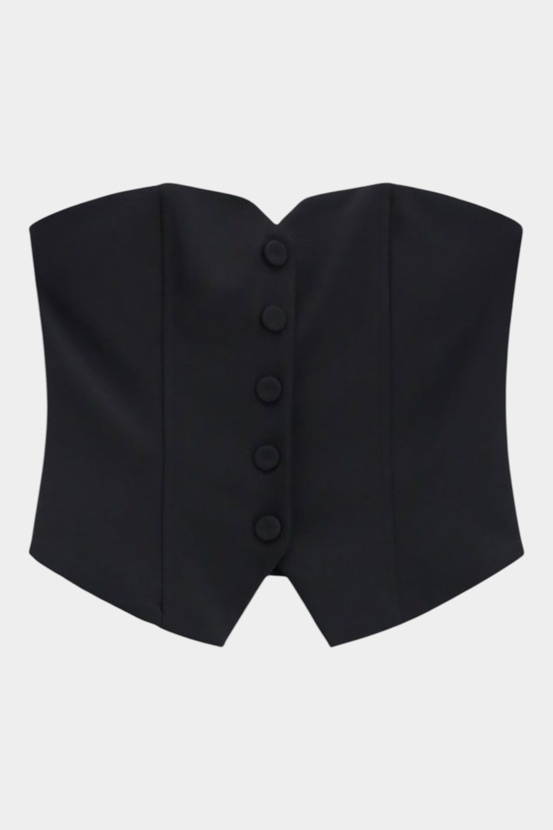 Top bustier con bottoni e scollo a cuore donna nero imperial