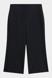 Pantaloni cropped vita alta linea ampia donna nero imperial