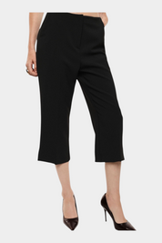 Pantaloni cropped vita alta linea ampia donna nero imperial