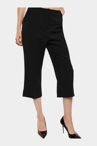 Pantaloni cropped vita alta linea ampia donna nero imperial