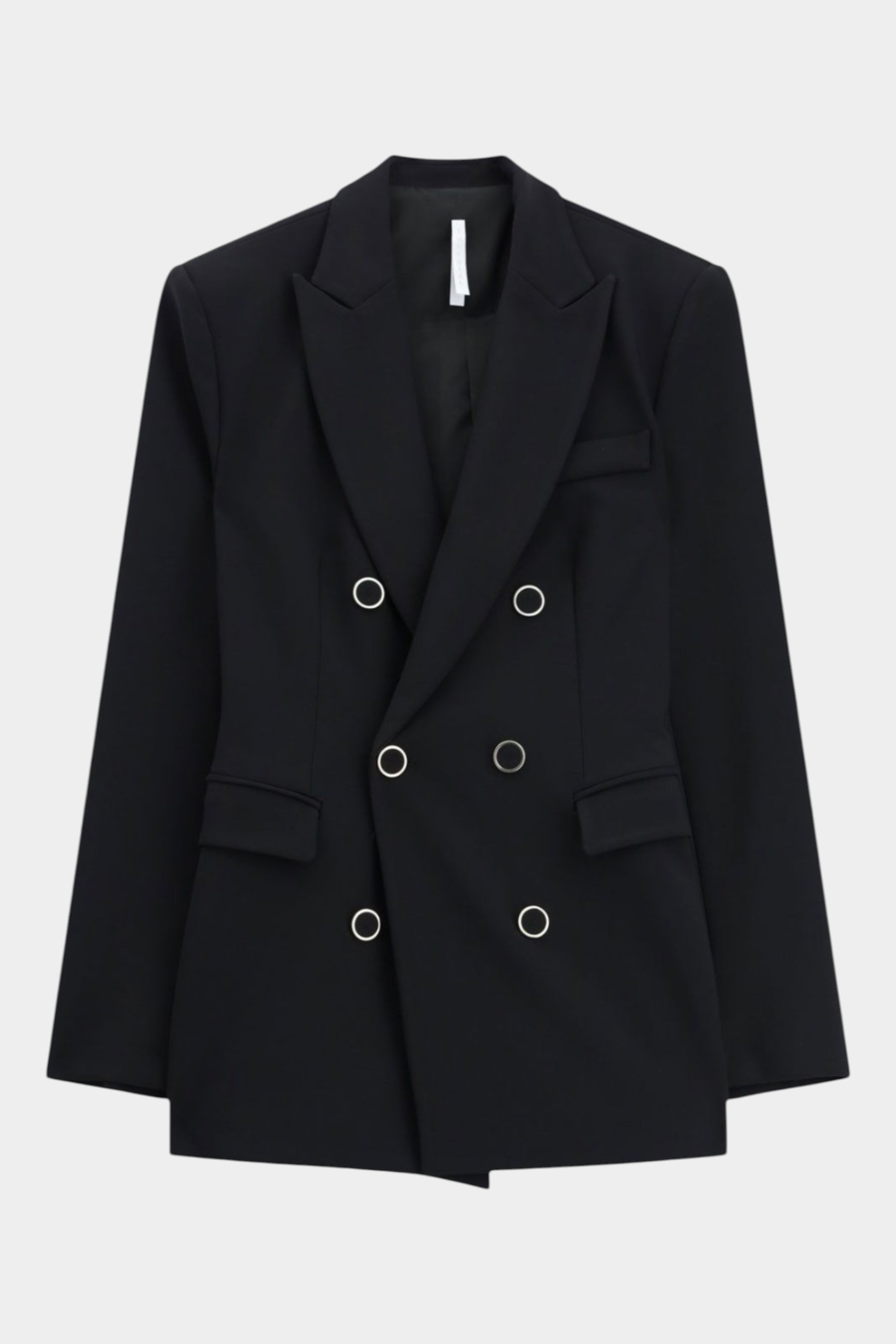 Blazer doppiopetto con tasche a pattina donna nero imperial
