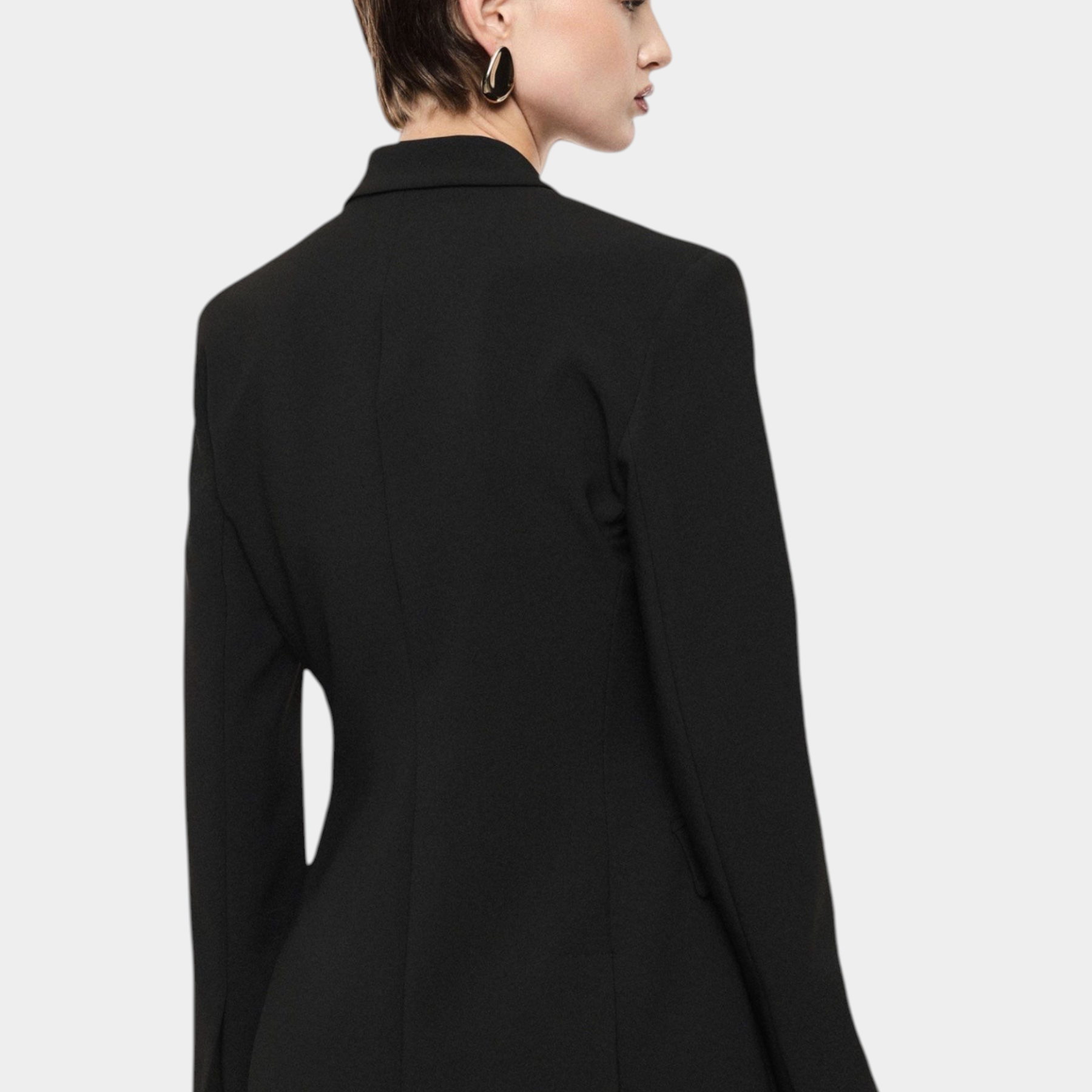 Blazer doppiopetto con tasche a pattina donna nero imperial