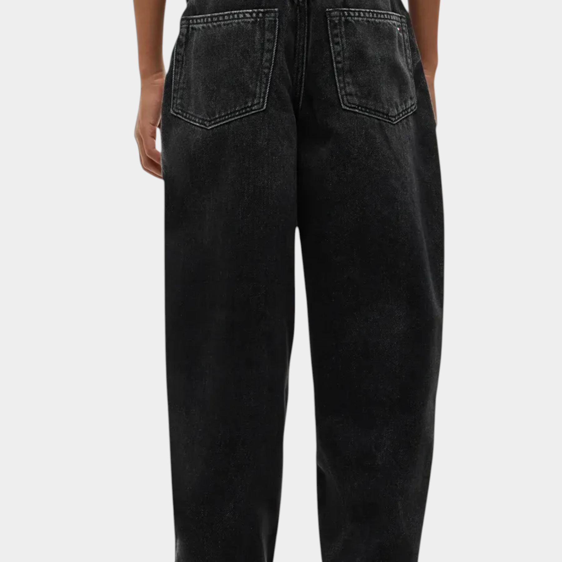 Jeans barrel fit bambino nero tommy hilfiger