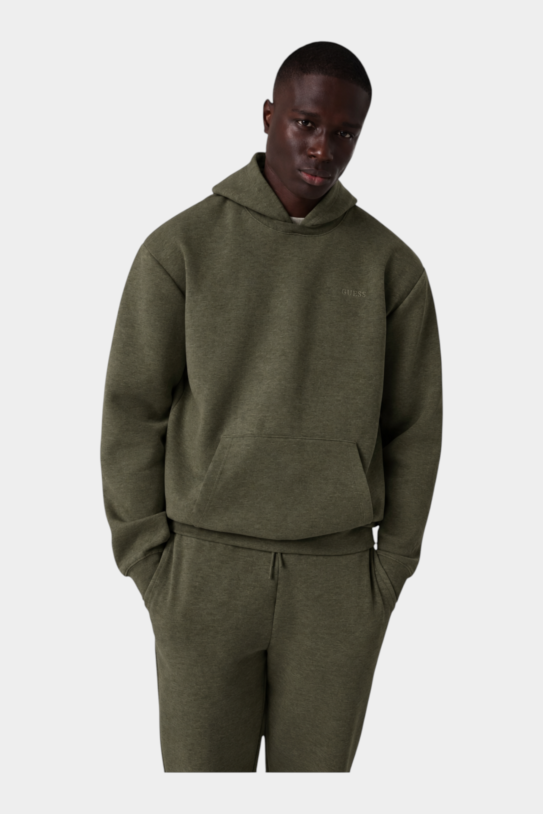 Felpa con cappuccio uomo verde guess - felpe