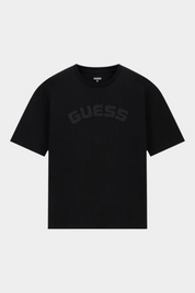 T-shirt logo petto uomo nero guess