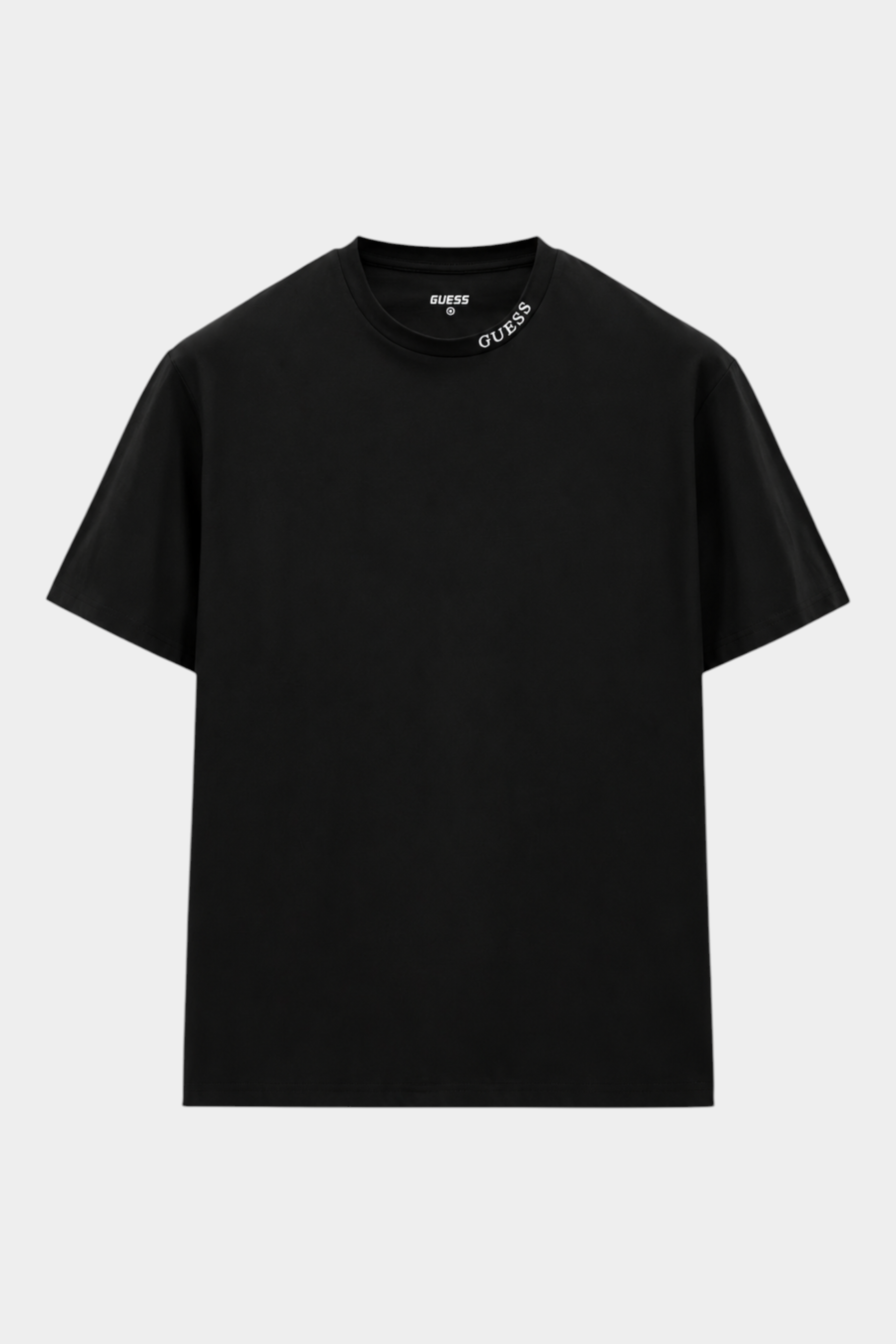 T-shirt logo collo uomo nero guess