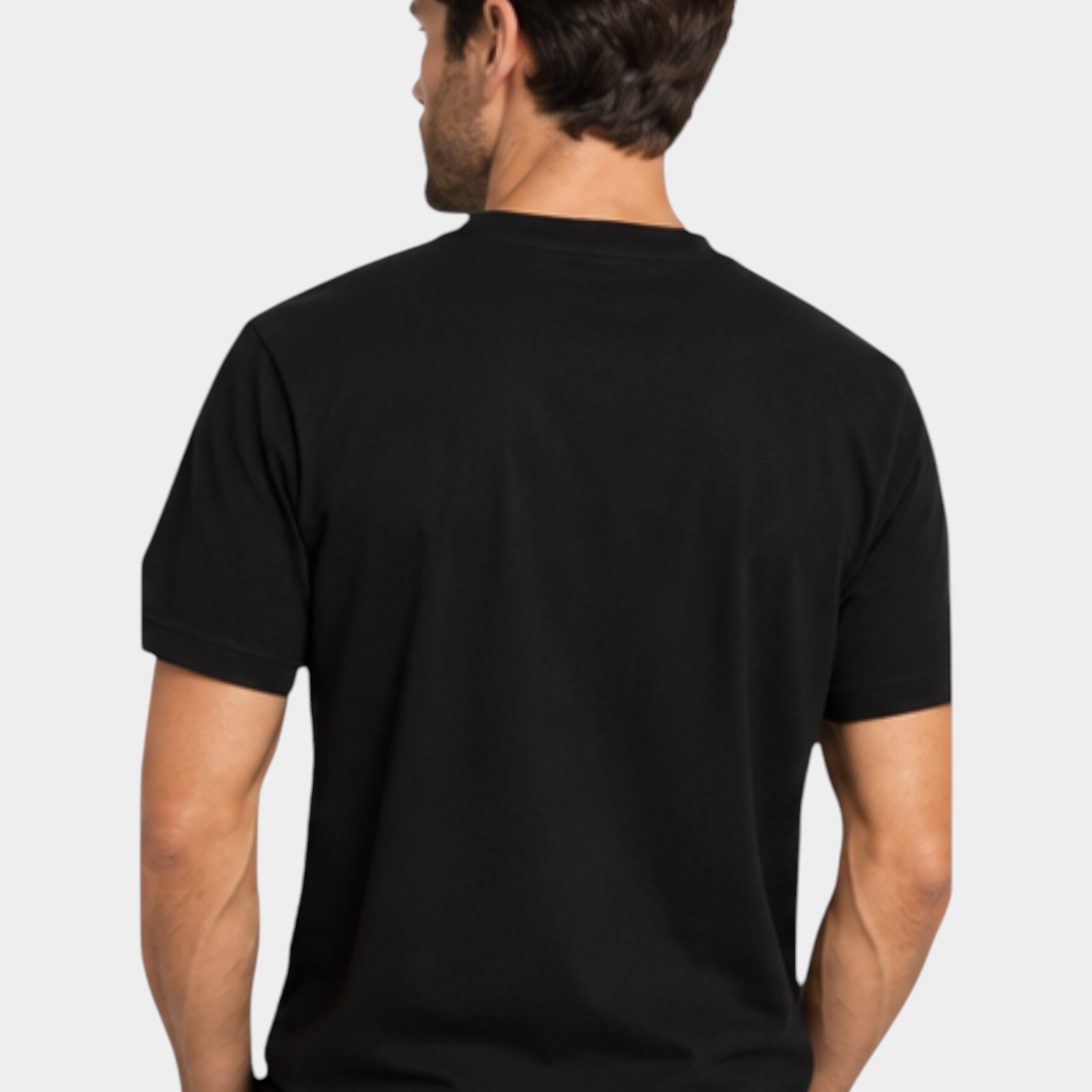 T-shirt logo collo uomo nero guess