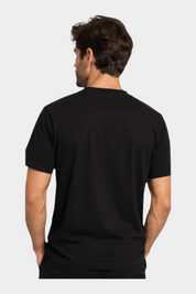 T-shirt logo collo uomo nero guess