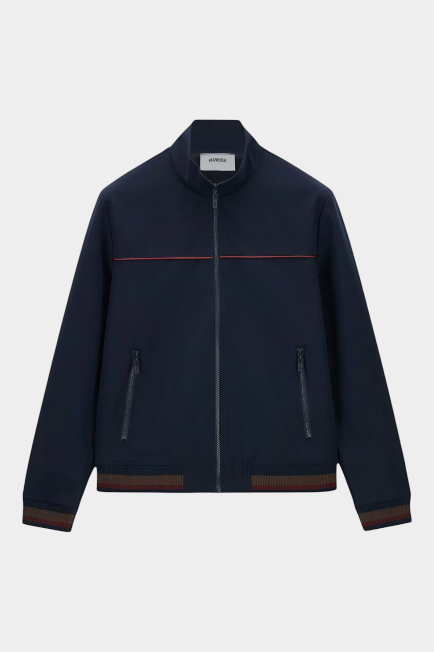 Felpa full in tessuto tecnico zip uomo blu guess - felpe