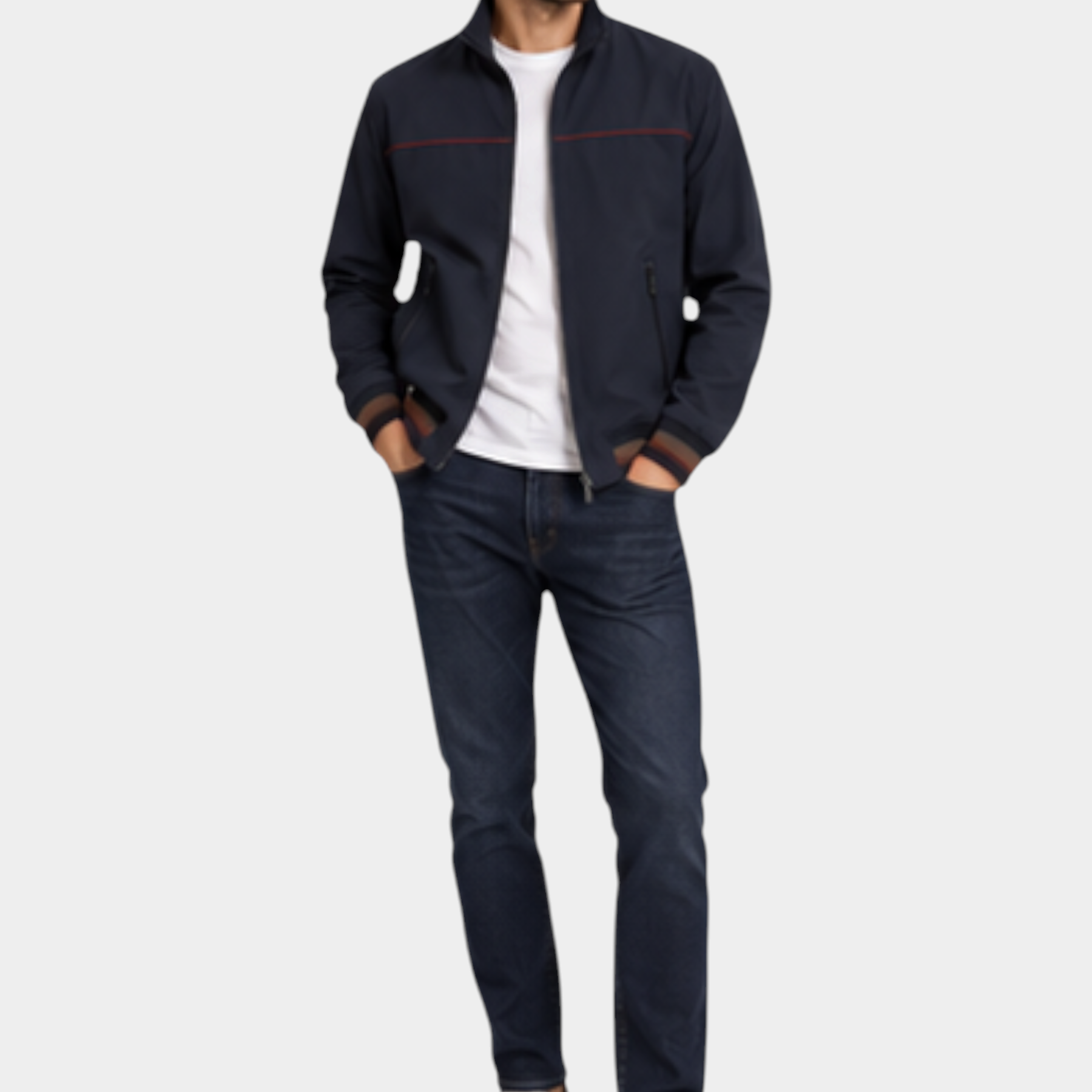 Felpa full in tessuto tecnico zip uomo blu guess - felpe