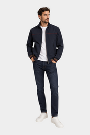Felpa full in tessuto tecnico zip uomo blu guess - felpe