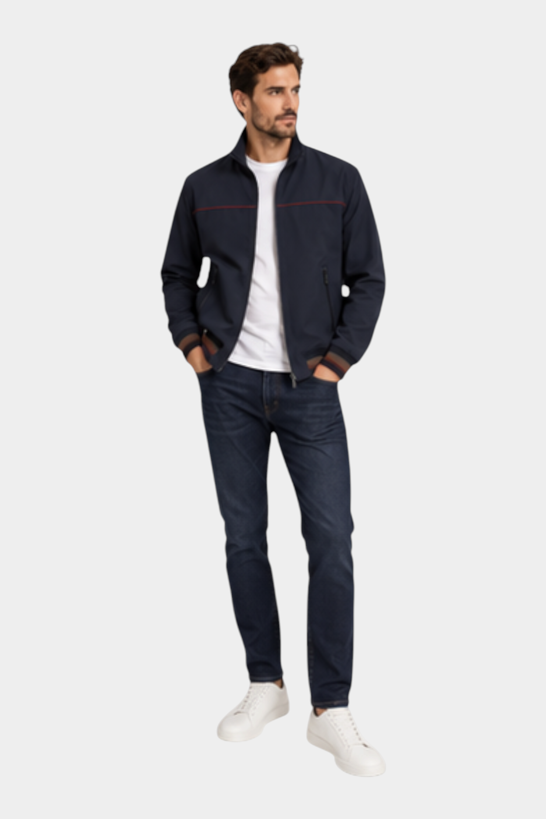 Felpa full in tessuto tecnico zip uomo blu guess - felpe