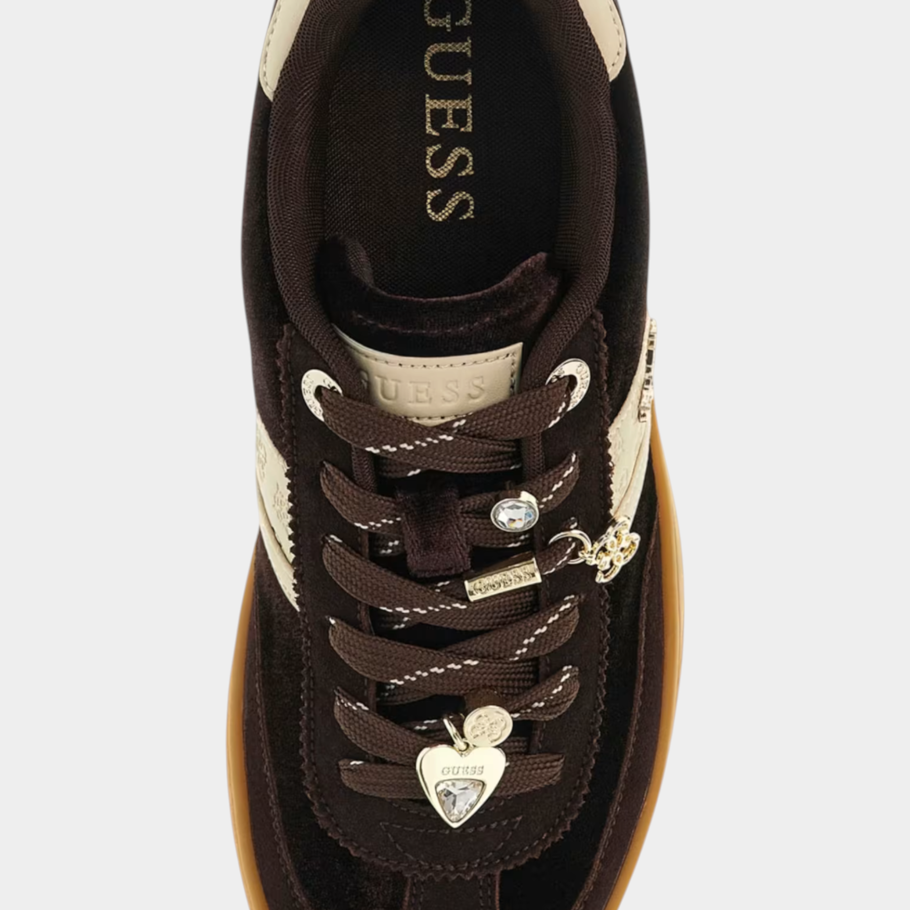 Sneakers naoki velvet donna marrone guess