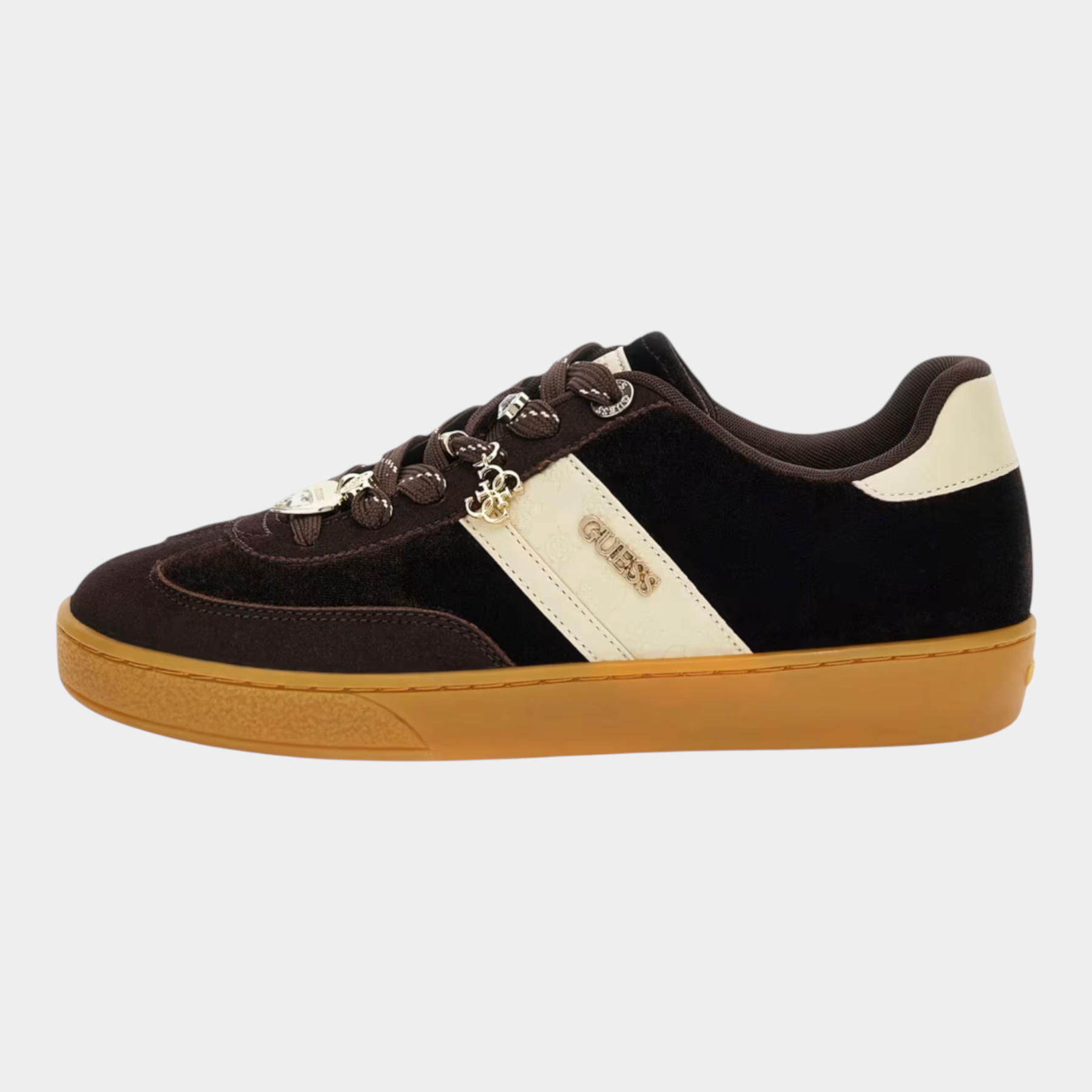 Sneakers naoki velvet donna marrone guess