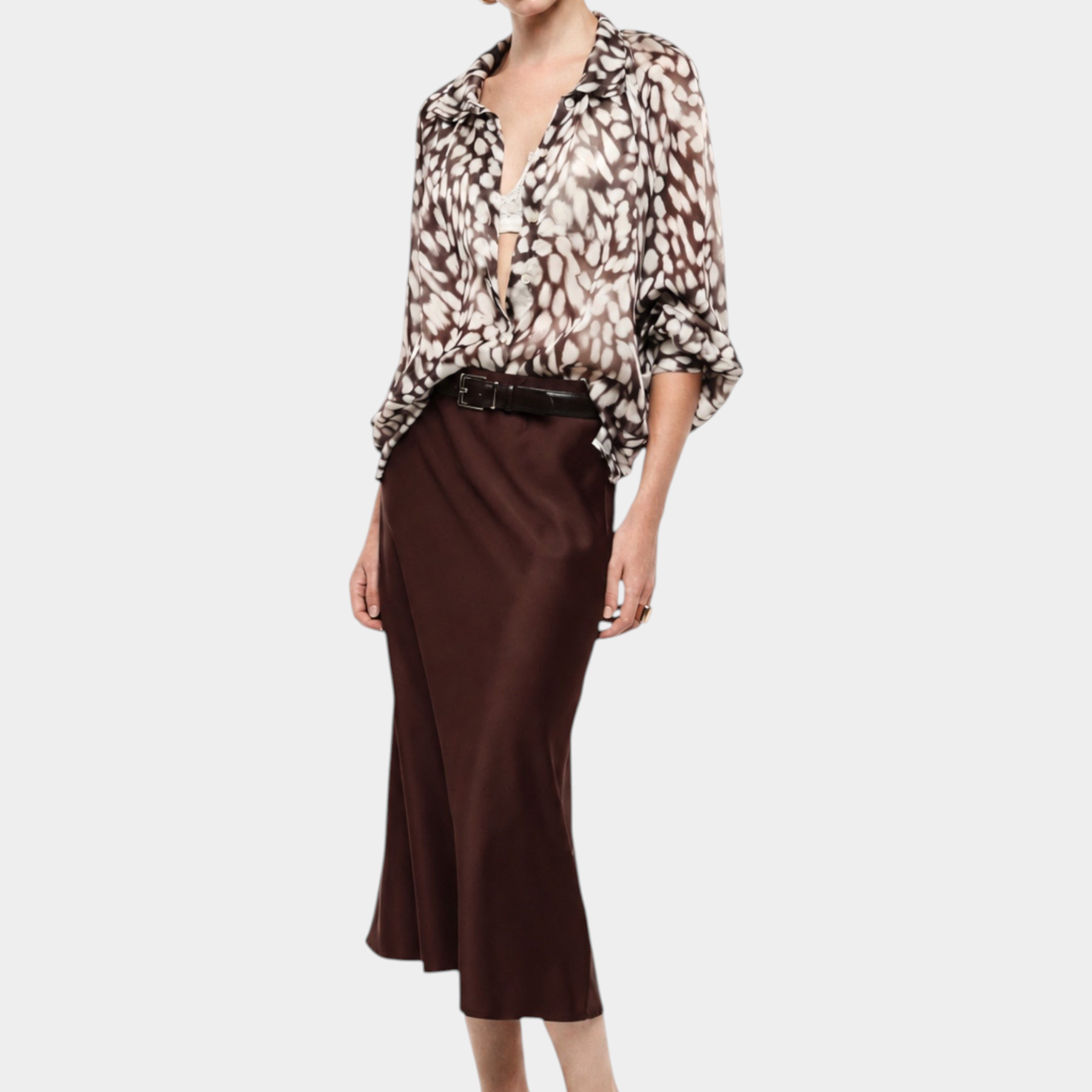 Gonna midi a vita alta con linea svasata donna bordeaux imperial - gonne