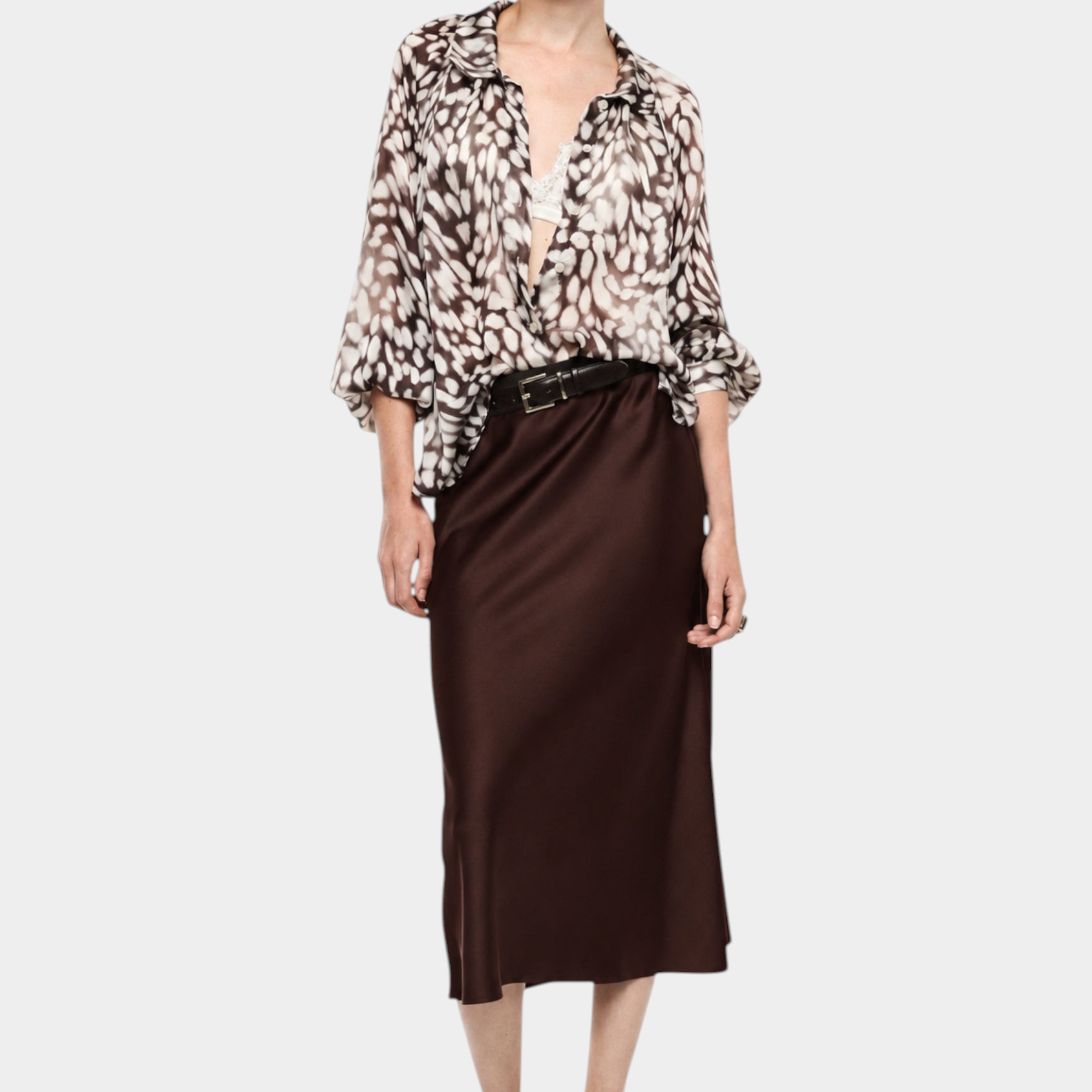Gonna midi a vita alta con linea svasata donna bordeaux imperial - gonne