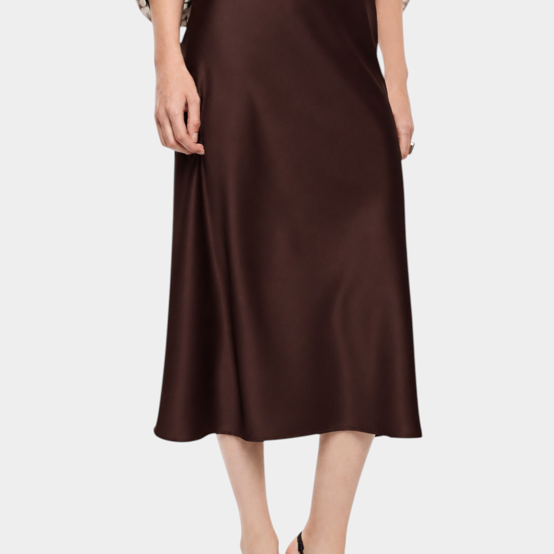 Gonna midi a vita alta con linea svasata donna bordeaux imperial - gonne