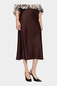 Gonna midi a vita alta con linea svasata Donna Bordeaux IMPERIAL - XS