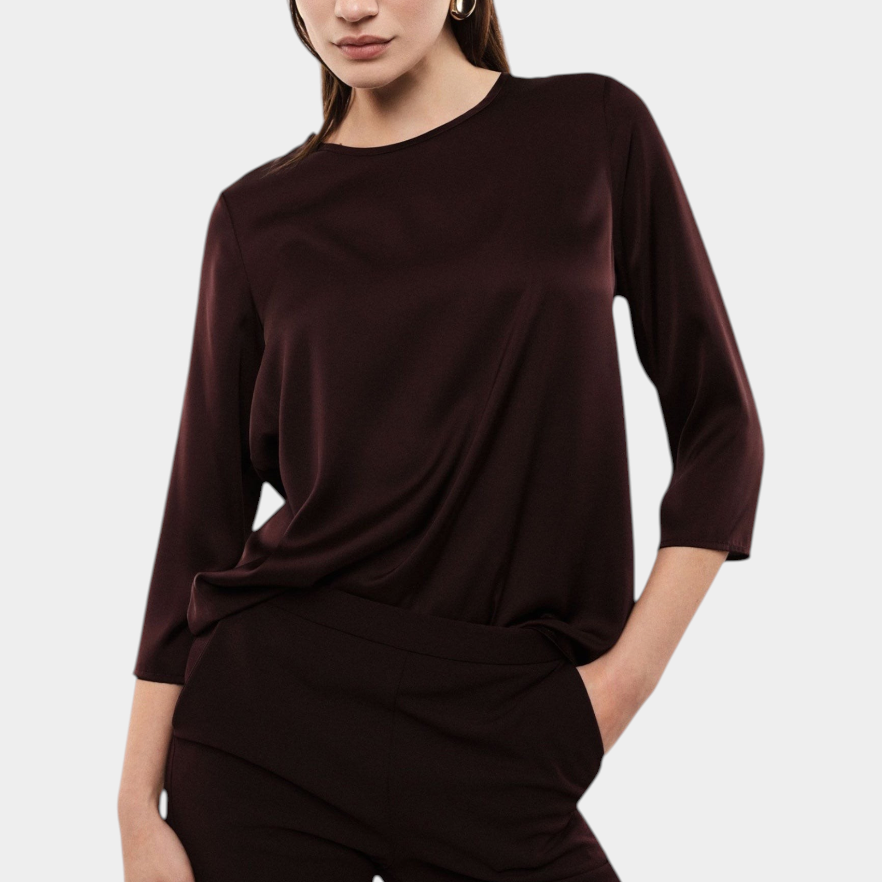 Blusa ampia con maniche tre quarti donna bordeaux imperial - camicie