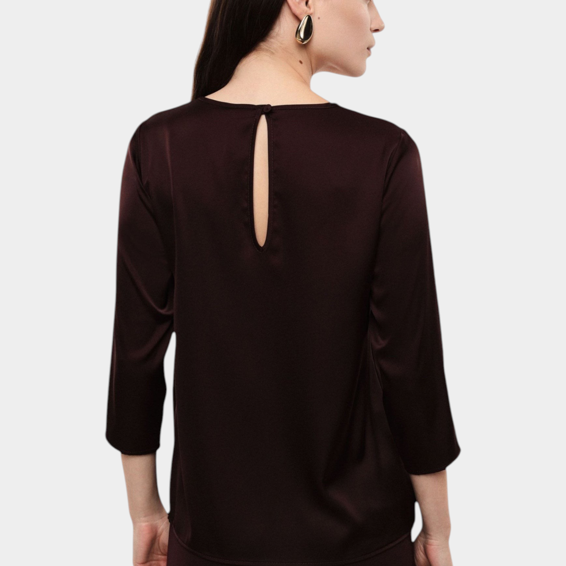 Blusa ampia con maniche tre quarti donna bordeaux imperial - camicie