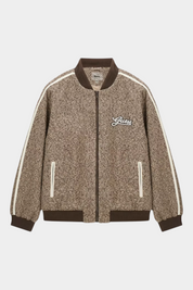 Giacca bomber full zip uomo marrone guess - felpe