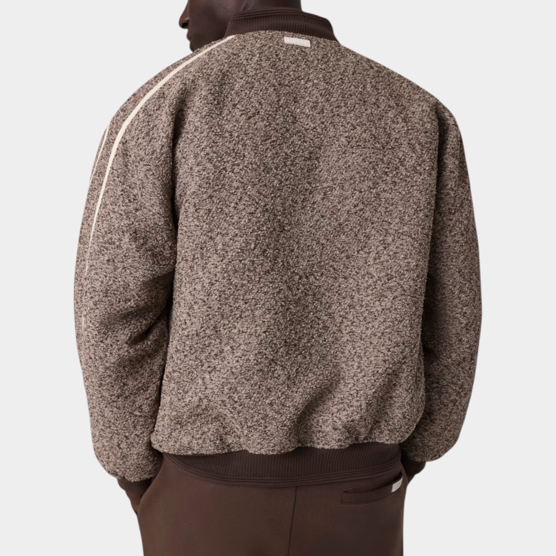 Giacca bomber full zip uomo marrone guess - felpe