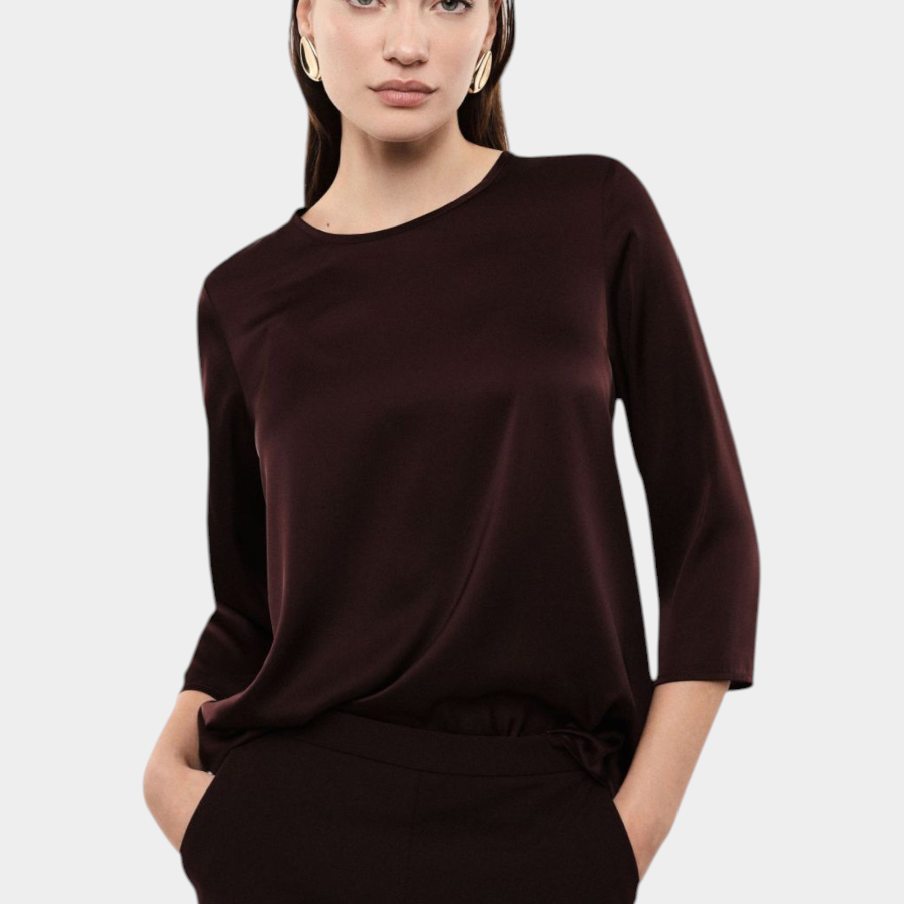 Blusa ampia con maniche tre quarti donna bordeaux imperial - camicie