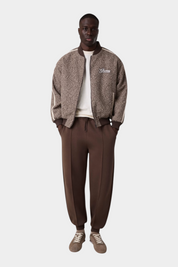 Giacca bomber full zip uomo marrone guess - felpe