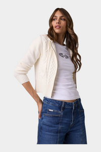 Maglione con zip in misto lana Donna Avorio GUESS - S