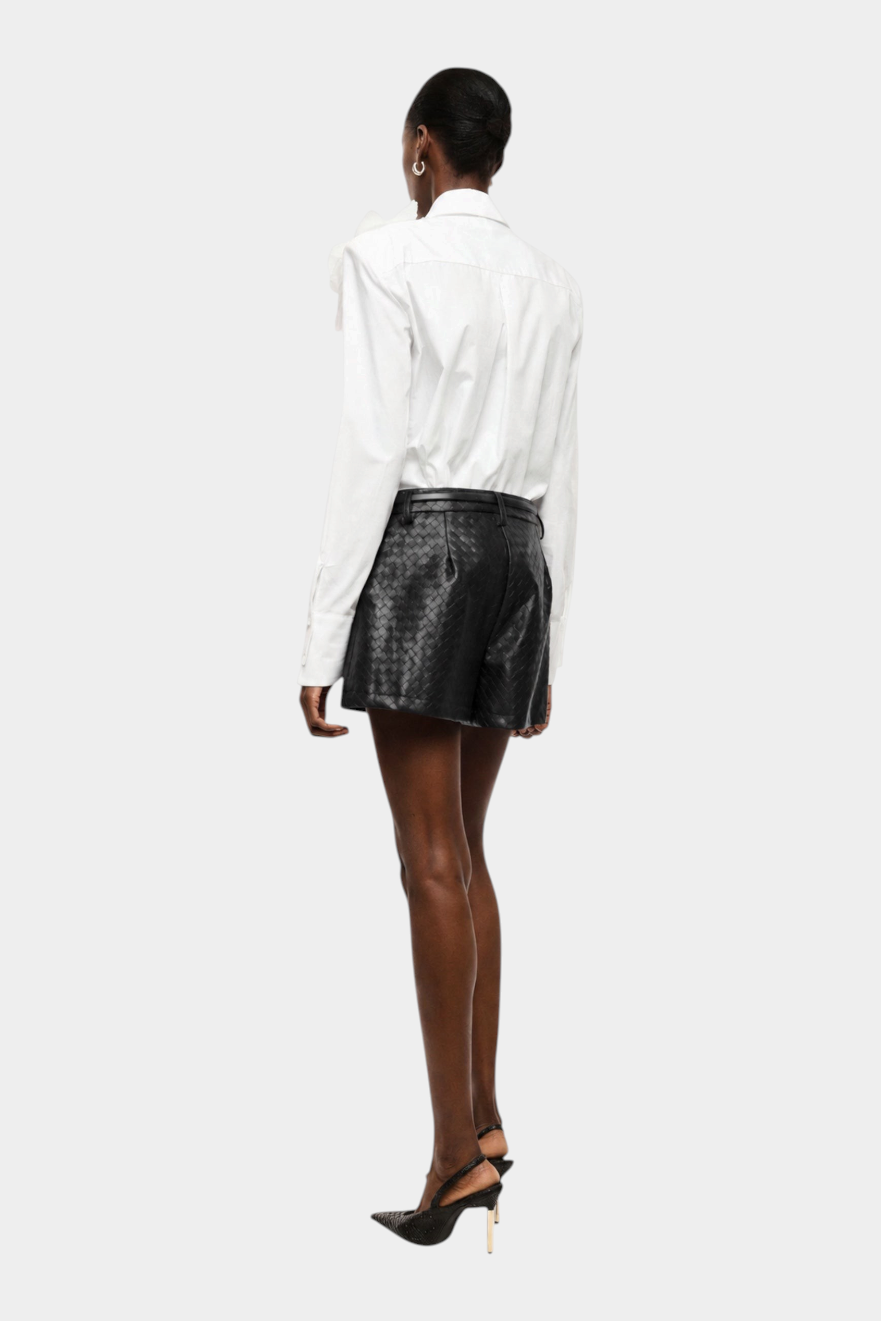 Shorts regular-fit con motivo geometrico e tasche donna nero imperial