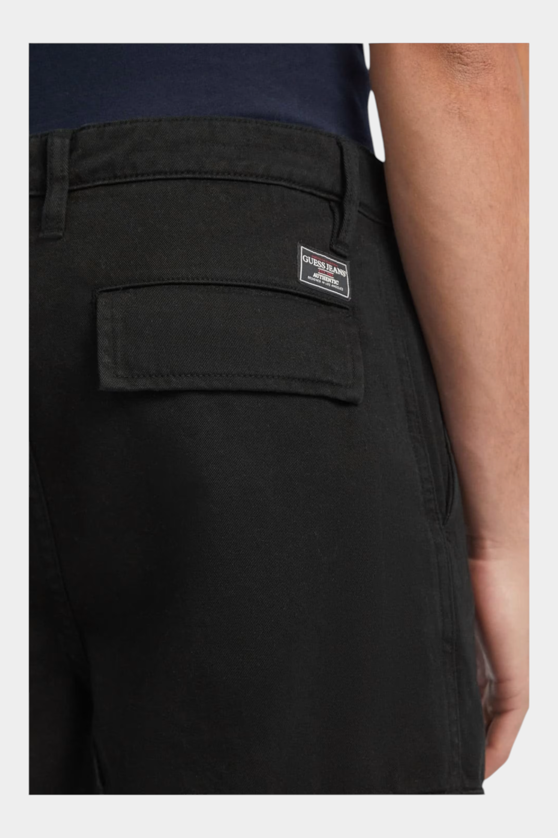Pantalone chino cargo uomo nero guess - pantaloni
