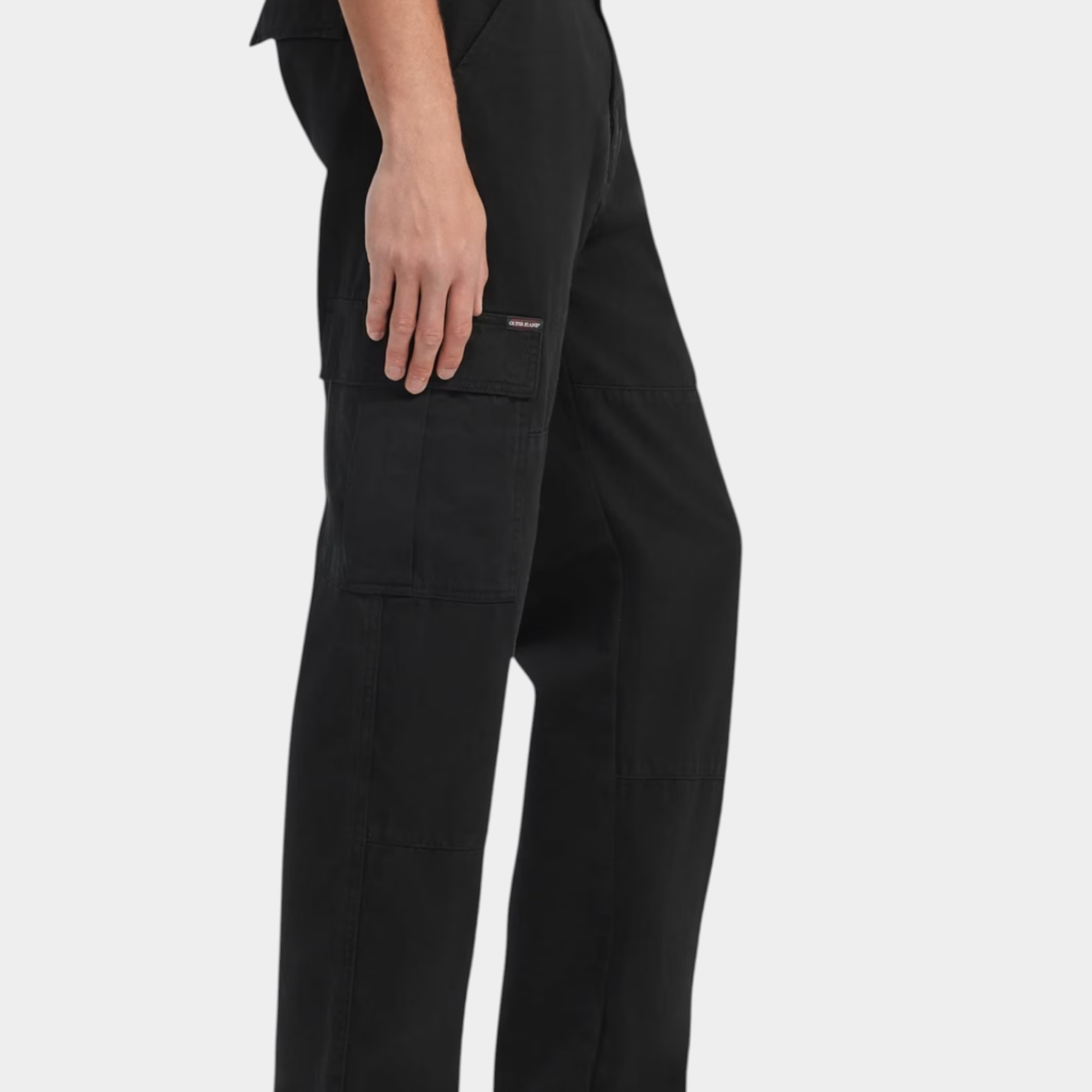 Pantalone chino cargo uomo nero guess - pantaloni