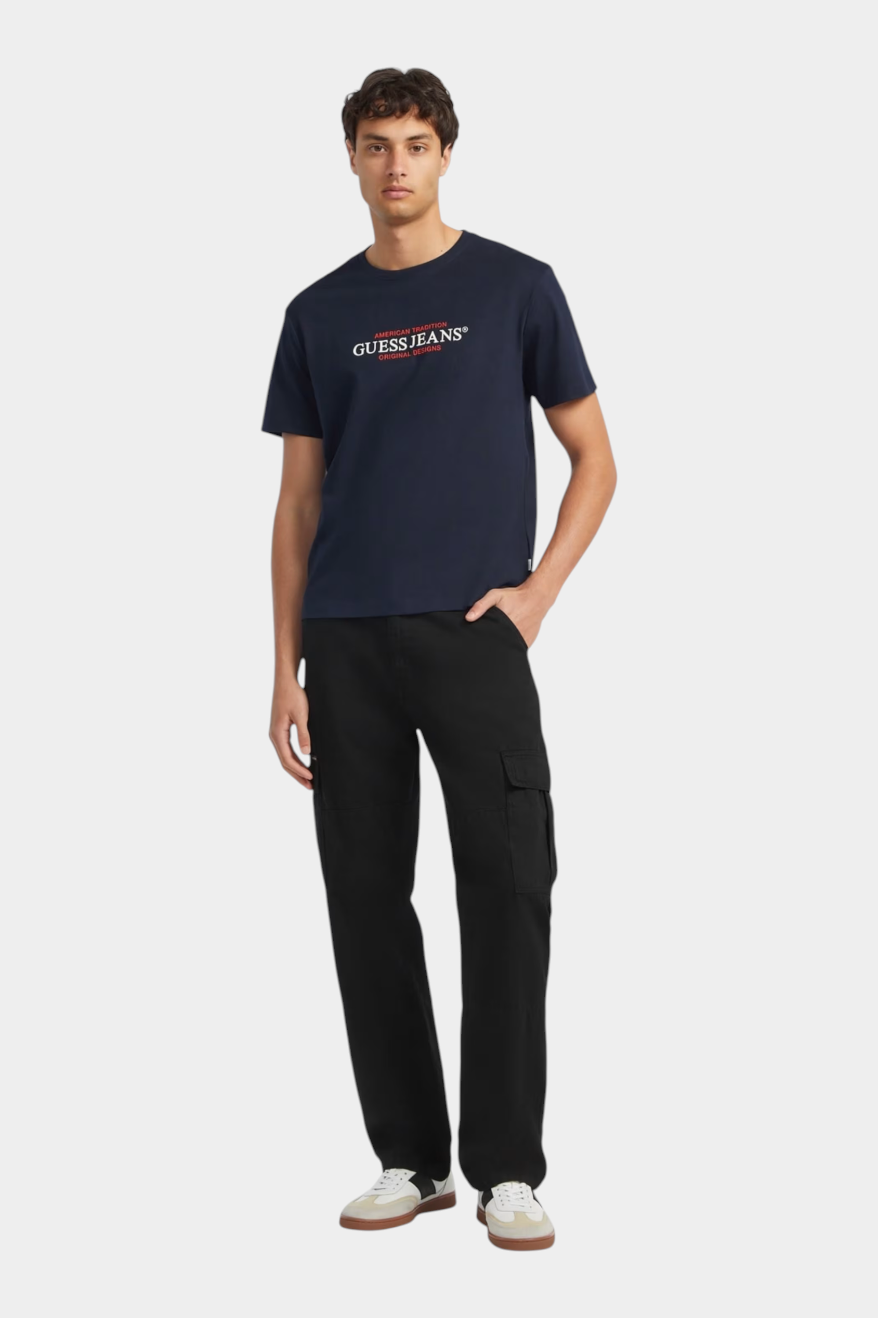 Pantalone chino cargo uomo nero guess - pantaloni