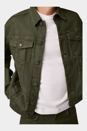 Giacca in denim oversize uomo verde guess - giacche