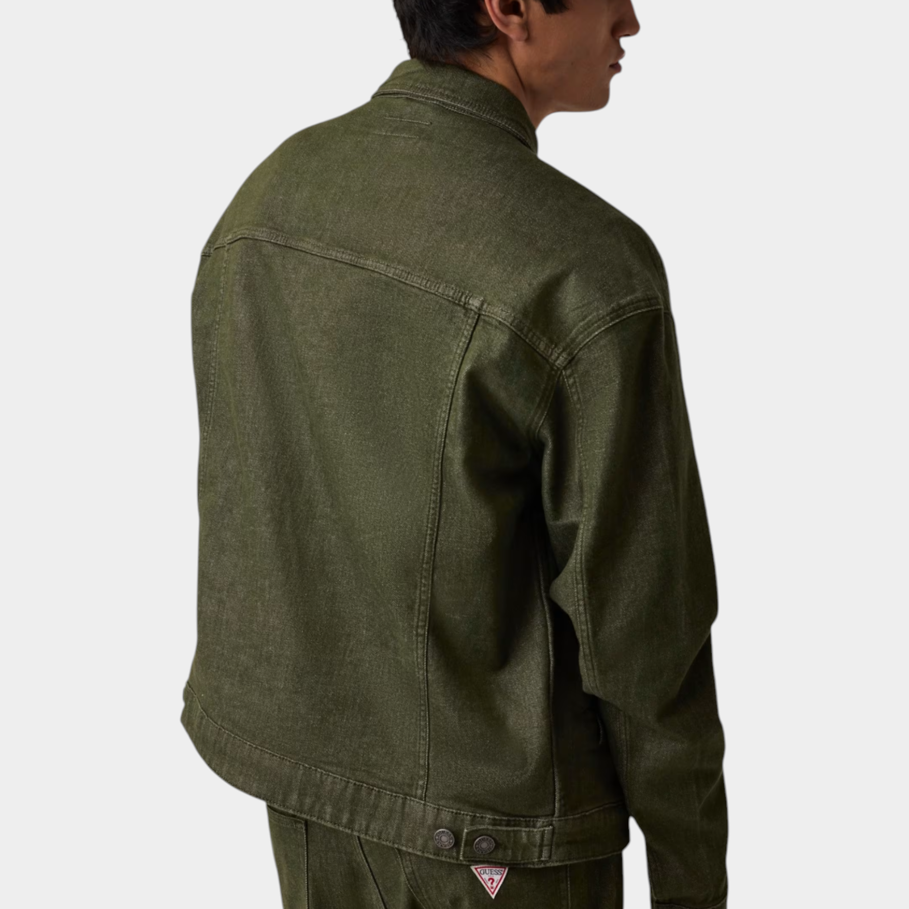 Giacca in denim oversize uomo verde guess - giacche