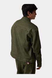Giacca in denim oversize uomo verde guess - giacche