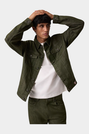 Giacca in denim oversize uomo verde guess - giacche