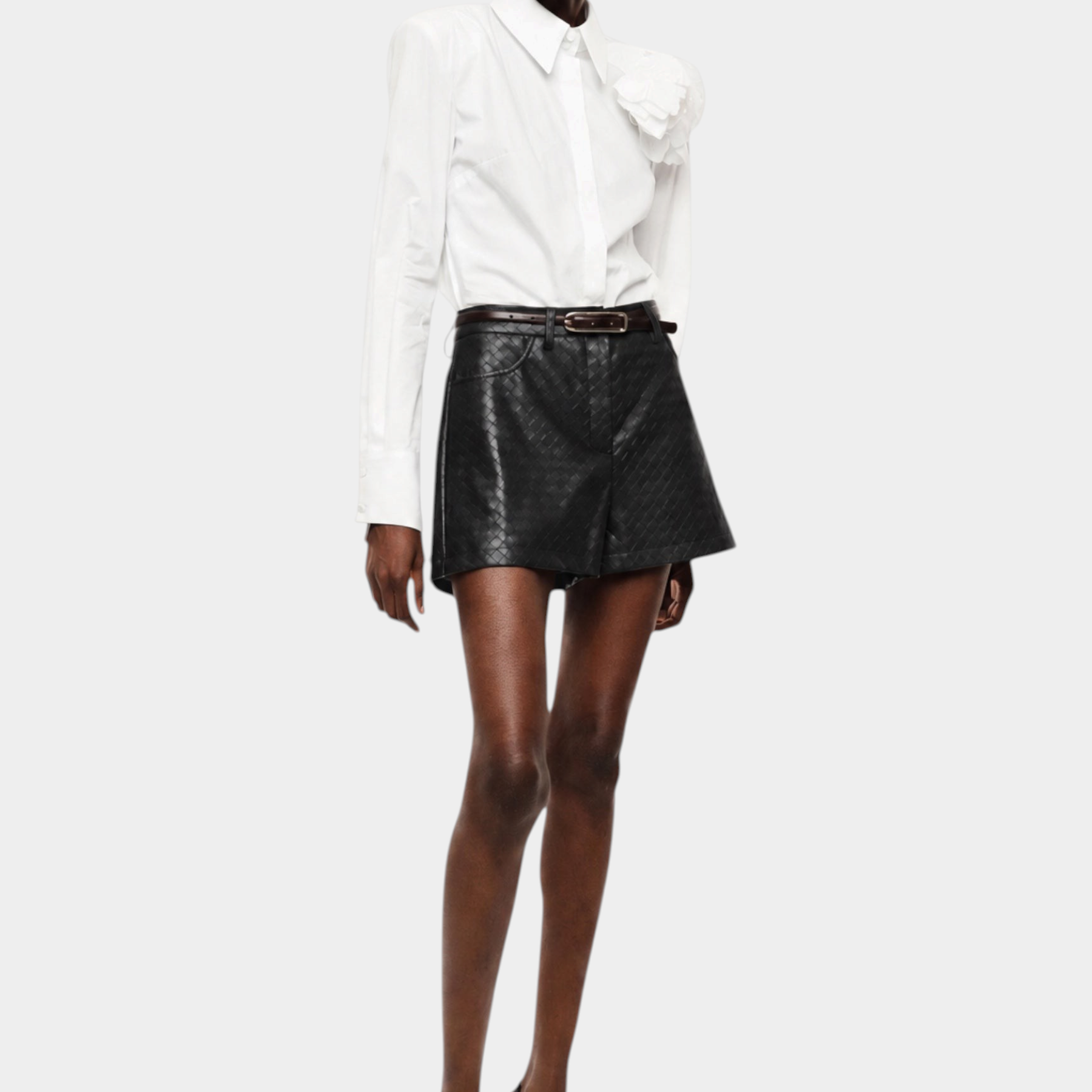 Shorts regular-fit con motivo geometrico e tasche donna nero imperial