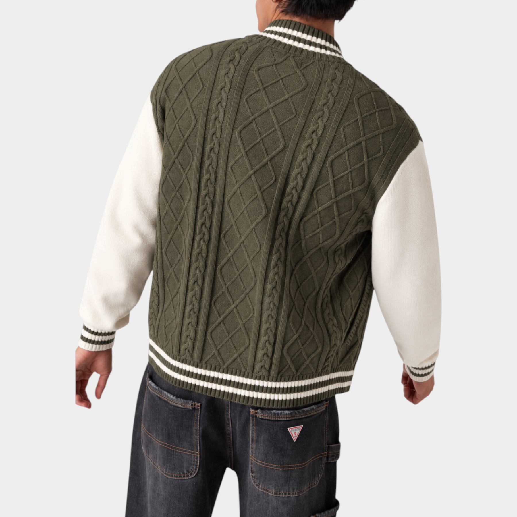 Maglione bomber uomo verde guess - maglie