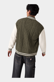 Maglione bomber uomo verde guess - maglie
