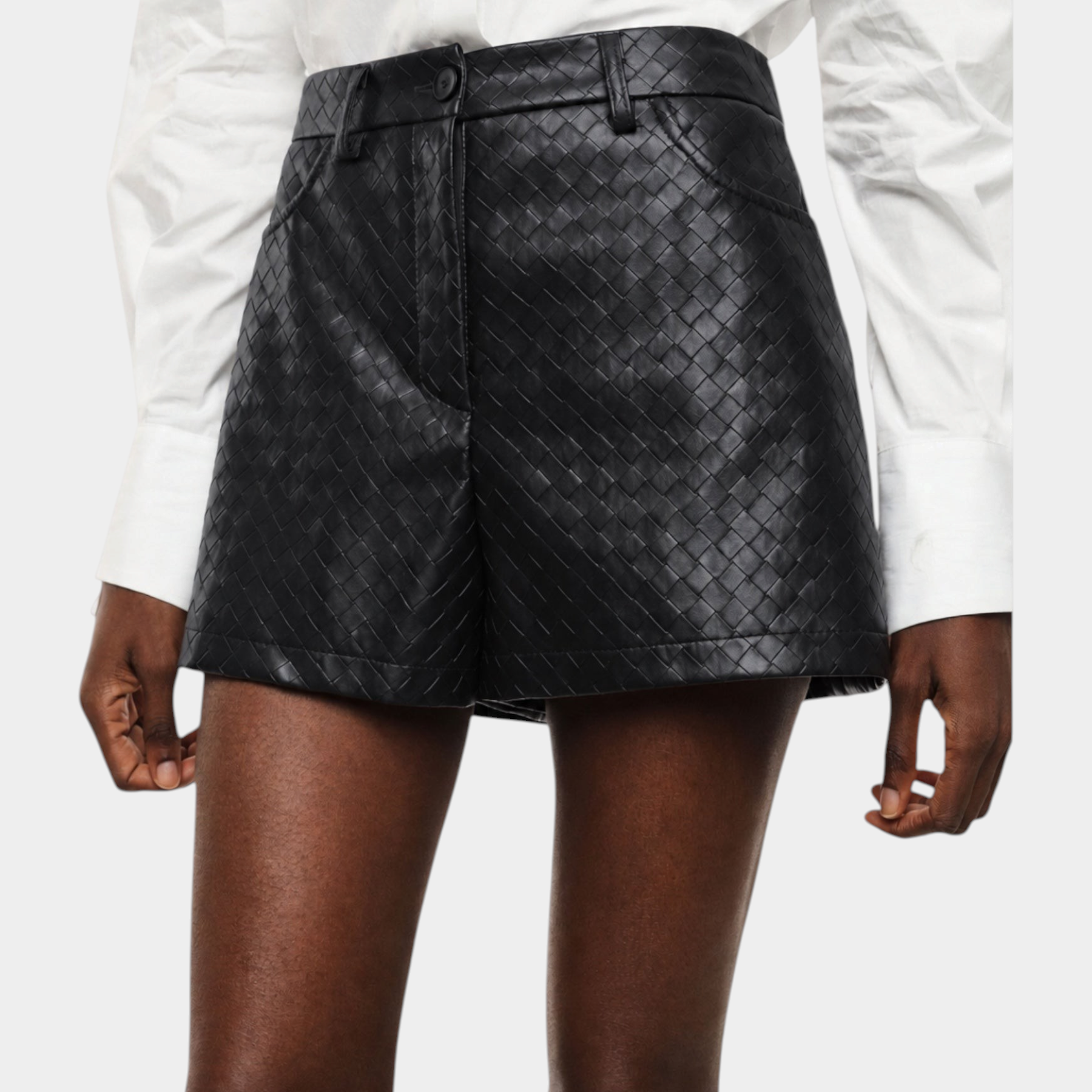 Shorts regular-fit con motivo geometrico e tasche donna nero imperial