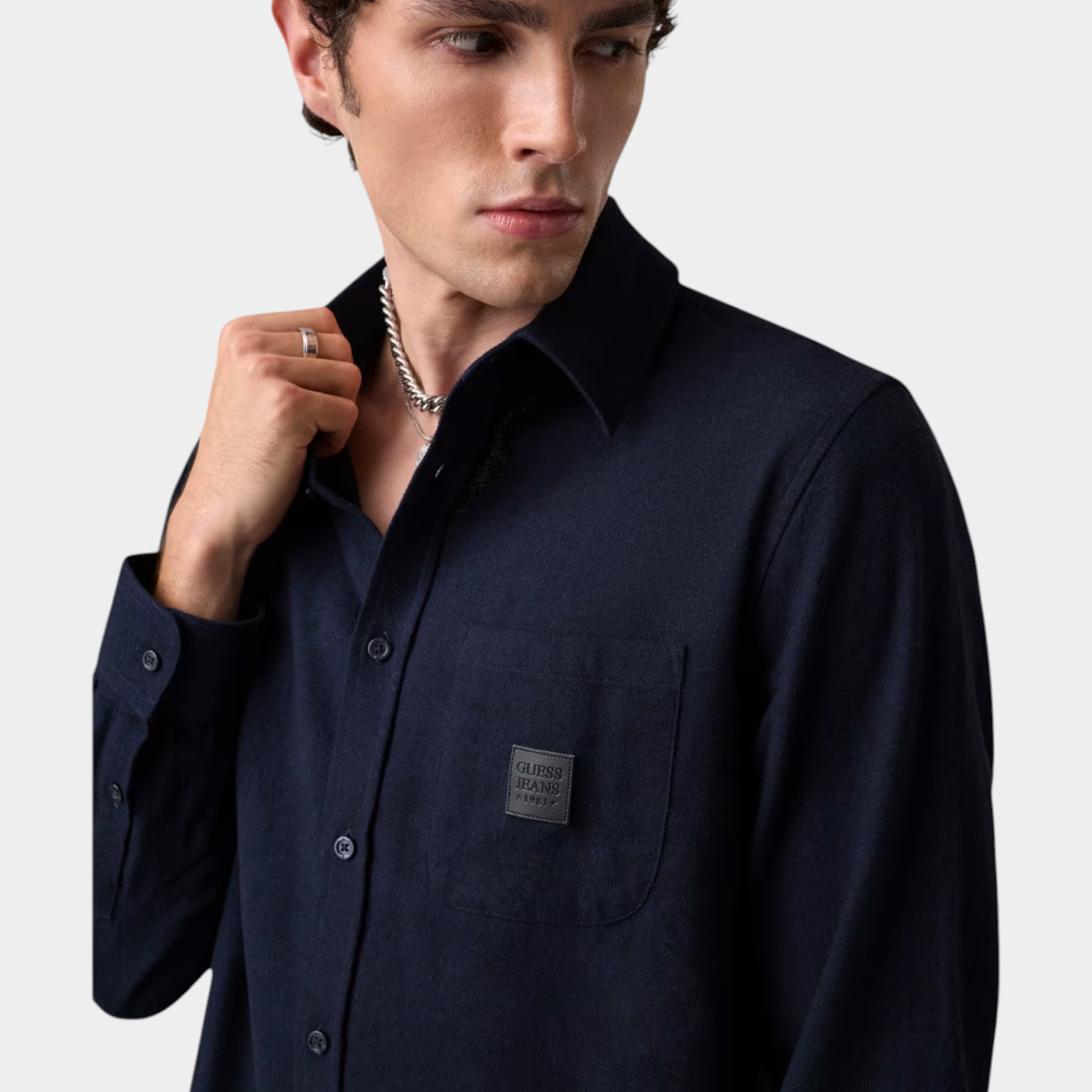 Camicia in flanella uomo blu guess - camicie