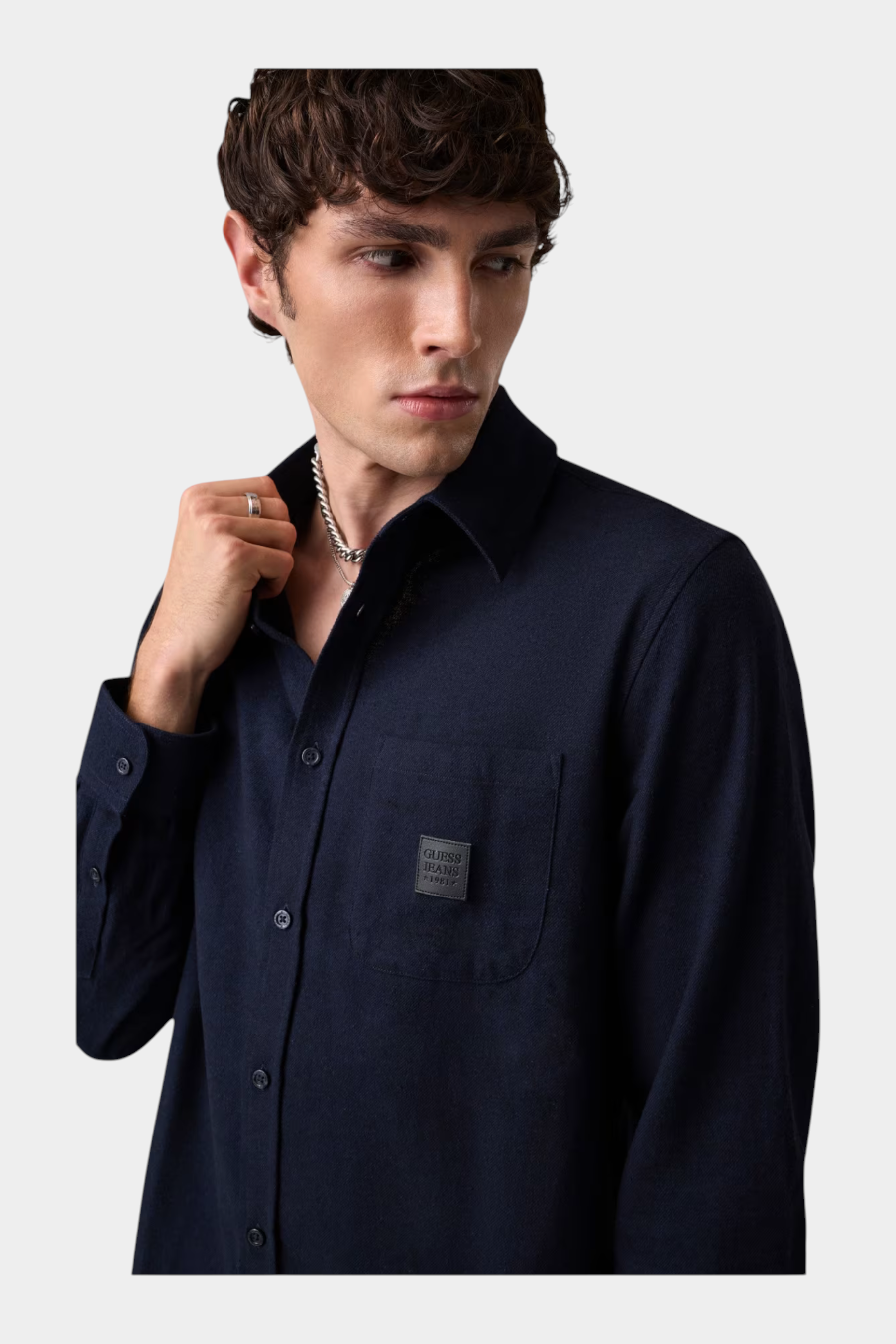 Camicia in flanella uomo blu guess - camicie