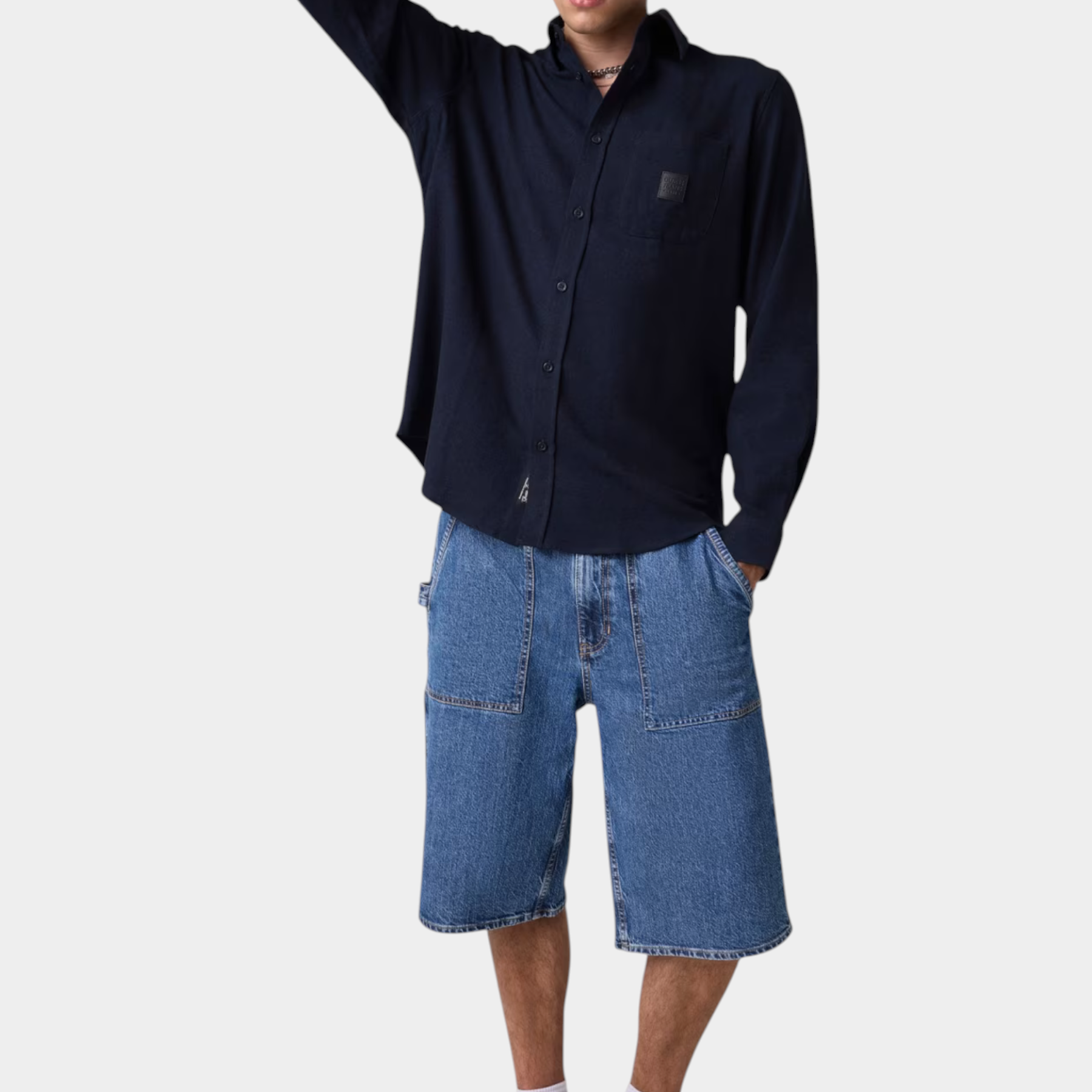 Camicia in flanella uomo blu guess - camicie